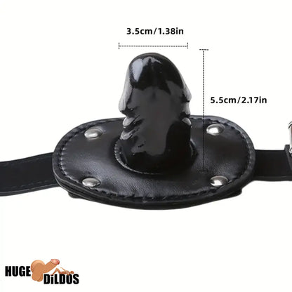 2.17in 3.74in Small Face Chin Dildo BDSM Women Men Toy With PU Leather