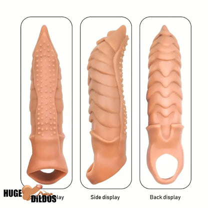 8.66in Wolf Head Silicone Cock Sleeve Big Dildo BDSM Sex Toy For Sex
