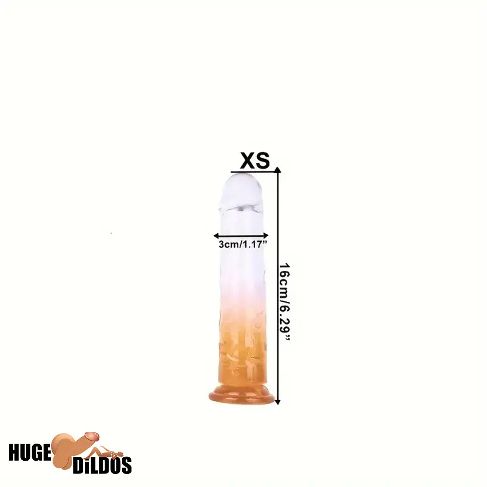 6.29in 7in 7.67in 8.46in Clear Crystal Real Cock Dildo For G-Spot Vagina Sex