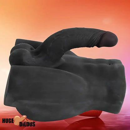 6.3in Silicone Realistic Dildo With 7.38lb Ebony Male Sex Doll Torso Dildo
