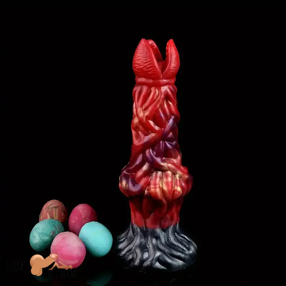 7.99in Silicone Soft Big Knot Alien Ovipositor Dildo For Women Men Lay Eggs