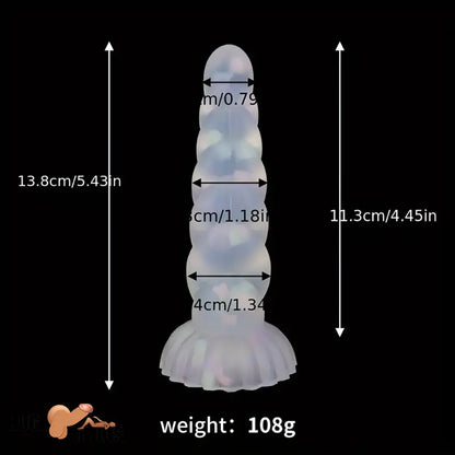 5.43in 8.86in Big Lifelike Jelly Glowing Dildo With Sucker Sex Toy Advancers