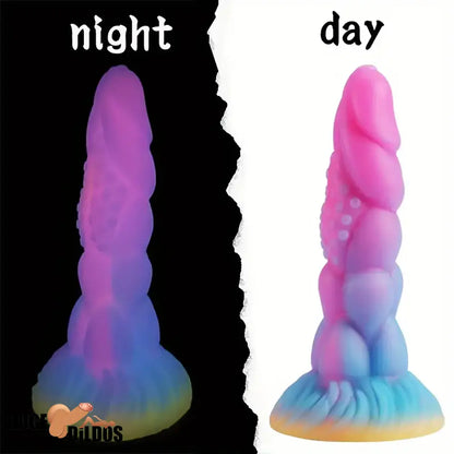 7.8in Monster Luminous Silicone Women Dildo For Hands-Free G Spot