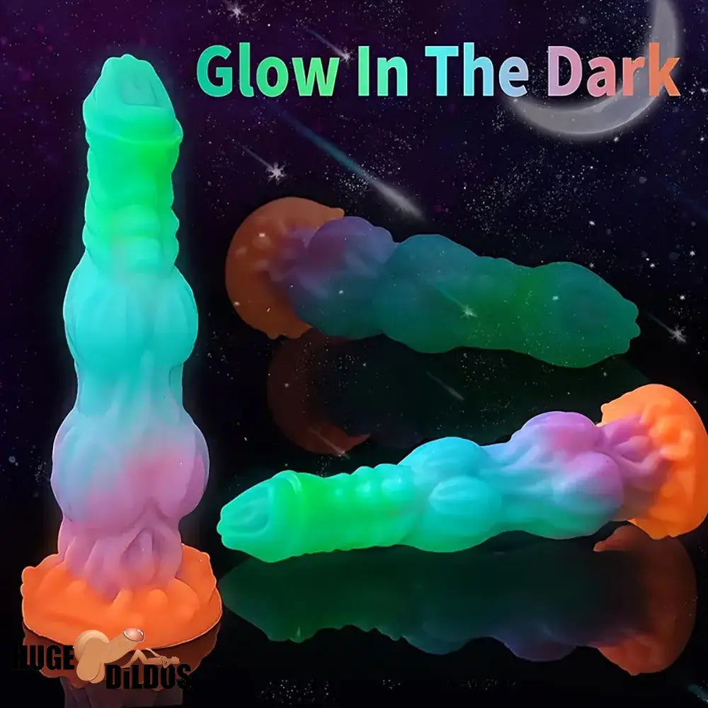 9.65in Lifelike Silicone Soft Glowing Fantasy Dildo For Anal Cock Expansion