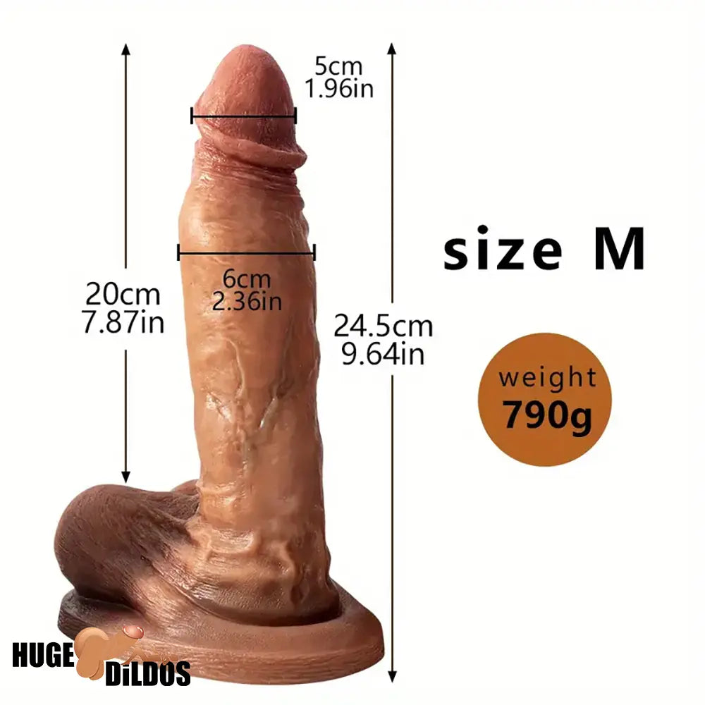 6.88in 9.64in 11.22in Thick Silicone Soft Lifelike Female Dildo Anal Sex Toy