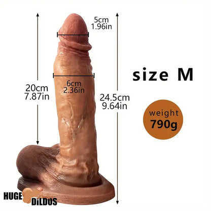 6.88in 9.64in 11.22in Thick Silicone Soft Lifelike Female Dildo Anal Sex Toy