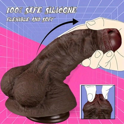7.87in Superb Skin Thick Real Feeling Lifelike Silicone Dildo For Women