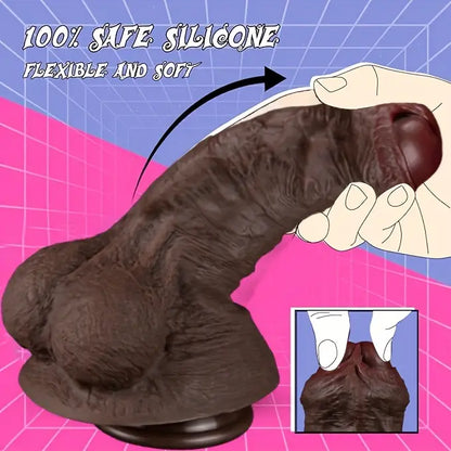7.87in Superb Skin Thick Real Feeling Lifelike Silicone Dildo For Women
