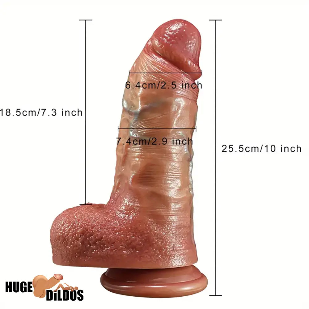 10in Thick Big Realistic Silicone Dual Density Dildo For Hardness Comfort