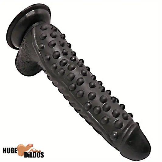 10.6in Spiked Big Fantasy Grainy Dildo For Vagina Prostate Black Cock