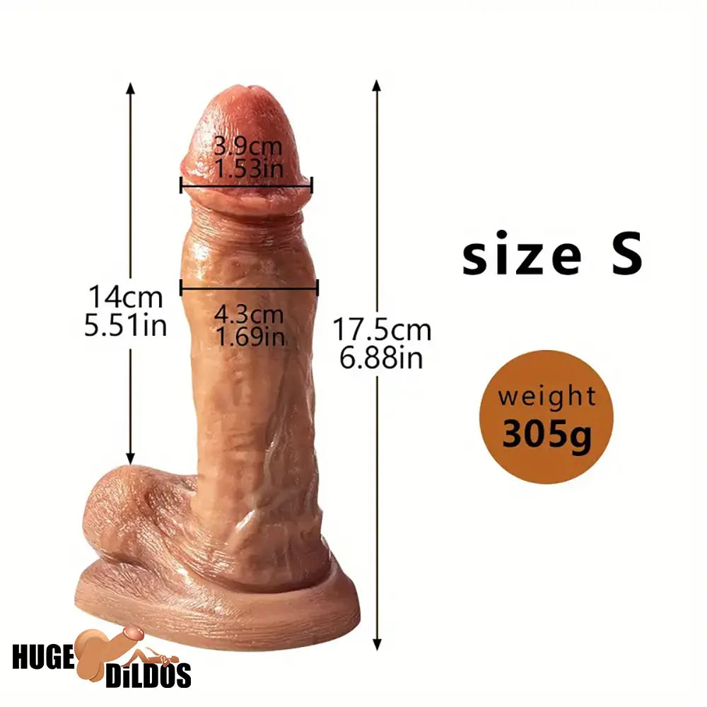 6.88in 9.64in 11.22in Thick Silicone Soft Lifelike Female Dildo Anal Sex Toy