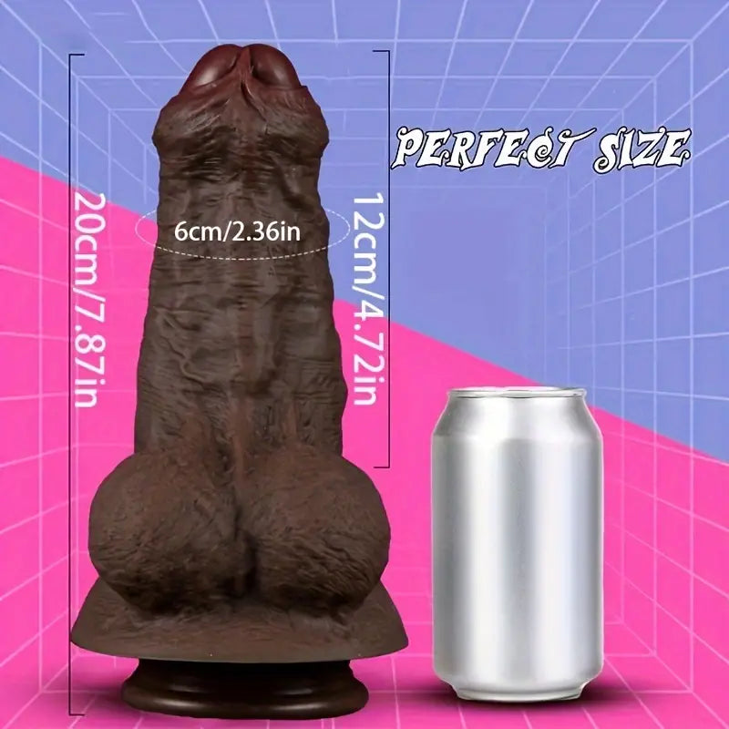 7.87in Superb Skin Thick Real Feeling Lifelike Silicone Dildo For Women
