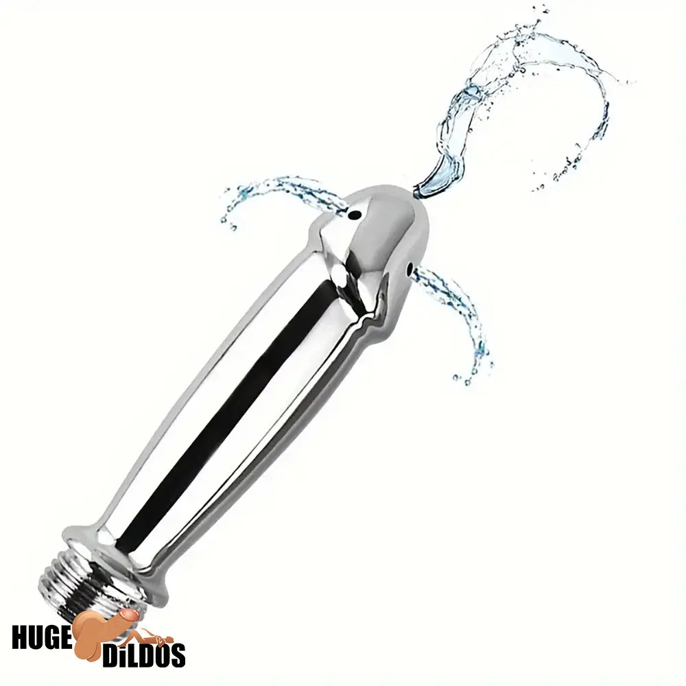 4.05in 4.92in Metal Enema Shower Dildo For Anal Vaginal Cleaner Cock Toy