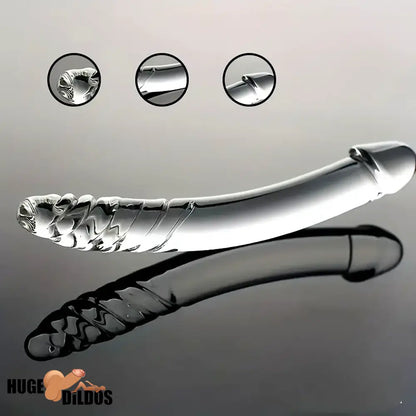 8.4in Clear Elegant Glass Crystal Dildo For Female Male Lesbian Gay Sex