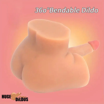 5.51in Premium Real Silicone Soft Dildo With Sex Doll Torso Testicles Toy