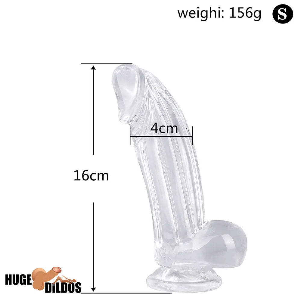 6.3in 7.28in 8.66in Realistic Clear Women Men Dildo With Suction Cup
