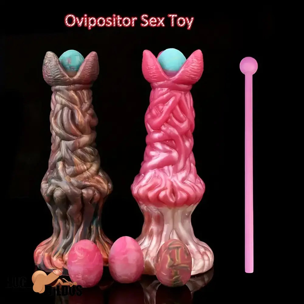 7.99in Silicone Soft Big Knot Alien Ovipositor Dildo For Women Men Lay Eggs