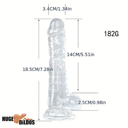 7.28in Clear Top Quality Crystal Dildo For Women Men G-Spot Vaginal Love