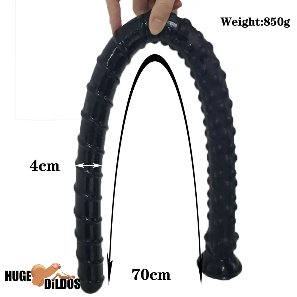 27.56in Silicone Soft Huge Long Spiked Spiral Rebar Dildo Oversized Butt Plug