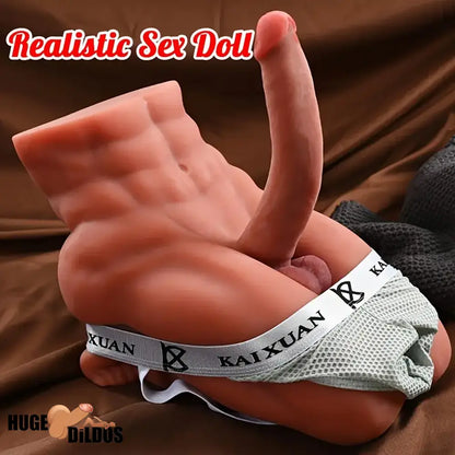 7.9in Premium Silicone Soft Dildo With 14.6lb Muscle Sex Doll Torso Love Toy