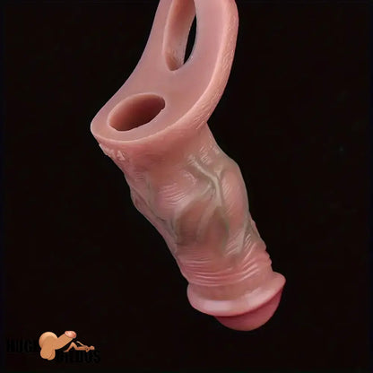 5.3in Lifelike Silicone Soft Dildo Sleeve With Big Knot Penis Enlarge