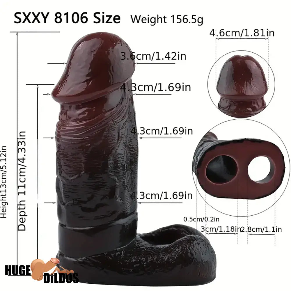 5.12in Silicone Soft Skin Feeling Dildo Sleeve For Hands-Free Play Sex