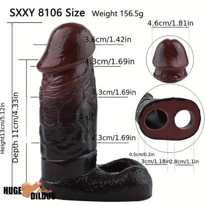 5.12in Silicone Soft Skin Feeling Dildo Sleeve For Hands-Free Play Sex