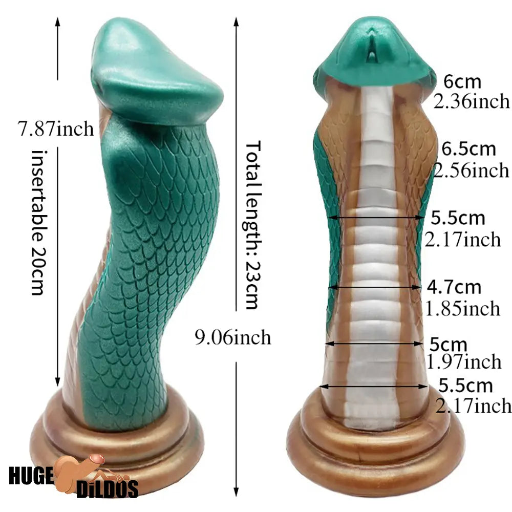 9.06in Silicone Soft Big Fantasy Snake Curved Dildo For Sex Love Toy