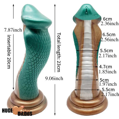 9.06in Silicone Soft Big Fantasy Snake Curved Dildo For Sex Love Toy