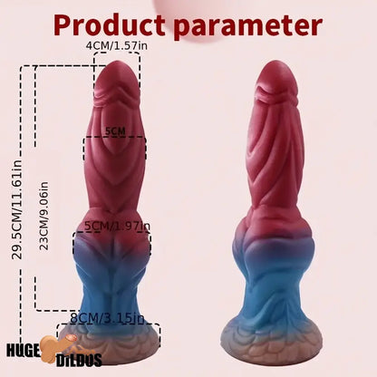 11.61in Fantasy Monster Cock Silicone Soft Dildo For Hands-Free Anal Play