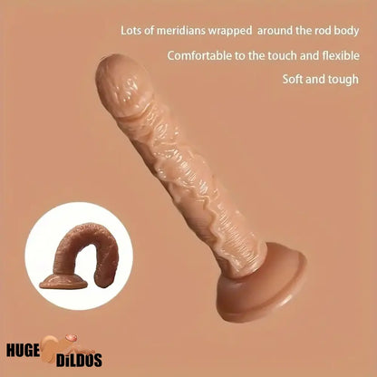 7.29in TPE Female Flesh Dildo Soft Sex Toy For Handsfree Indoor Use Sex