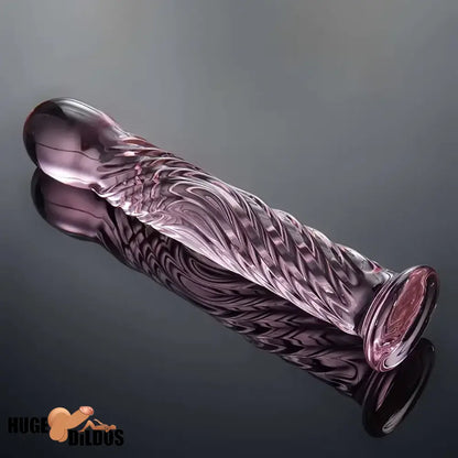 6.69in Realistic Pink Threaded Glass Durable Dildo For Female Sex Pleasure