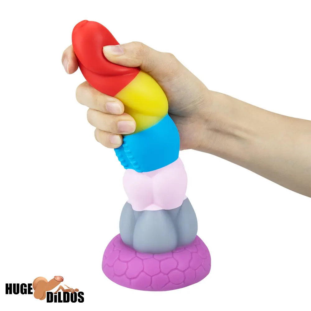 8.66in Silicone Rainbow Soft Big Dildo For Gay LGBT Vaginal Sex Orgasm