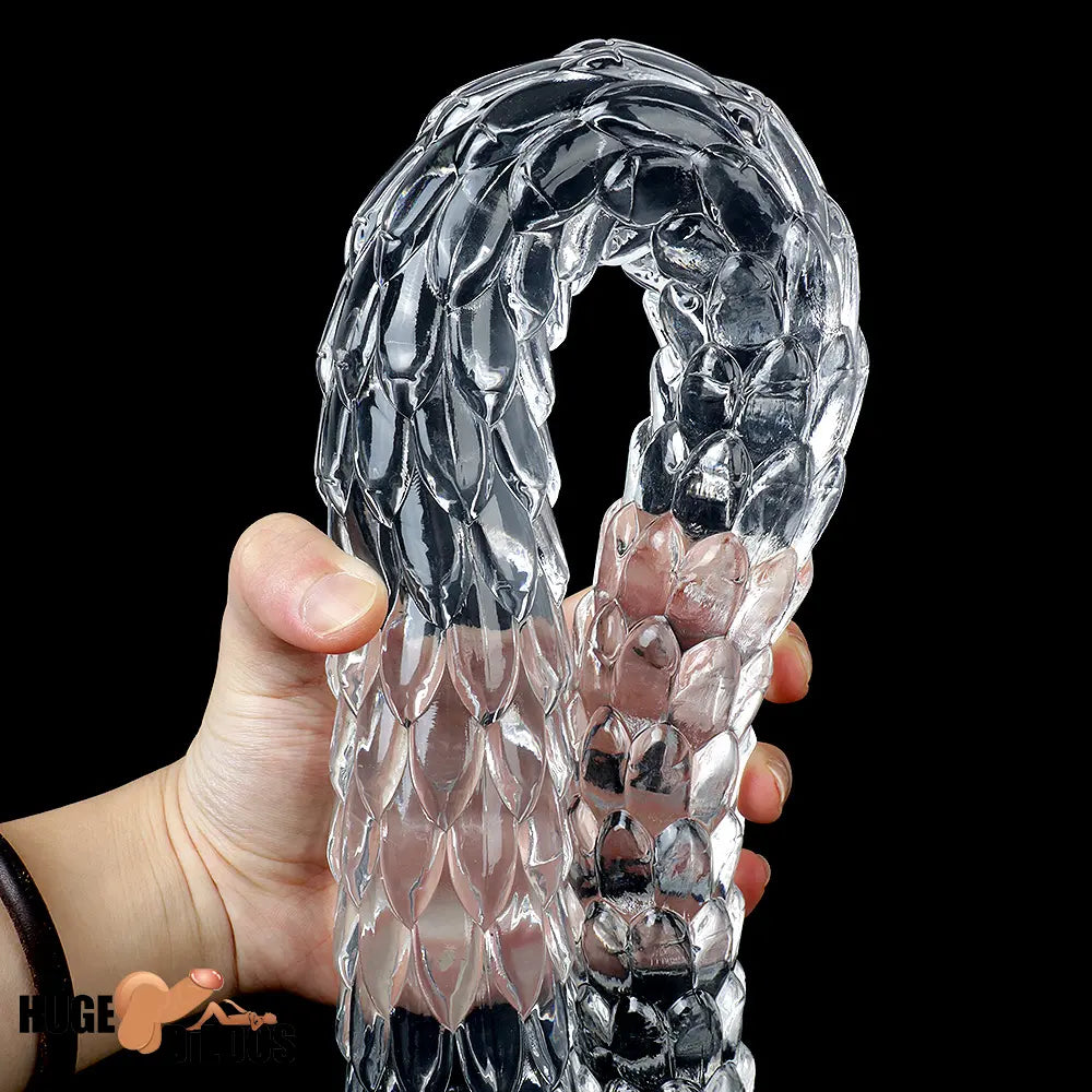 15.75in 19.69in 23.62in Huge Long Snake Scaly Clear Dildo Adult Penis Toy