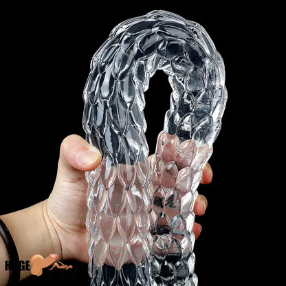 15.75in 19.69in 23.62in Huge Long Snake Scaly Clear Dildo Adult Penis Toy