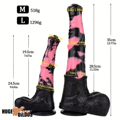 9.64in 13.77 Big Horse Animal Cock Silicone Ejaculation Dildo For Clit Play
