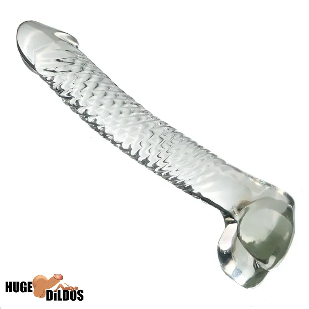 7.09in Clear Crystal Glass Cock Dildo For G-Spot Vaginal Sex Anal Stimulation