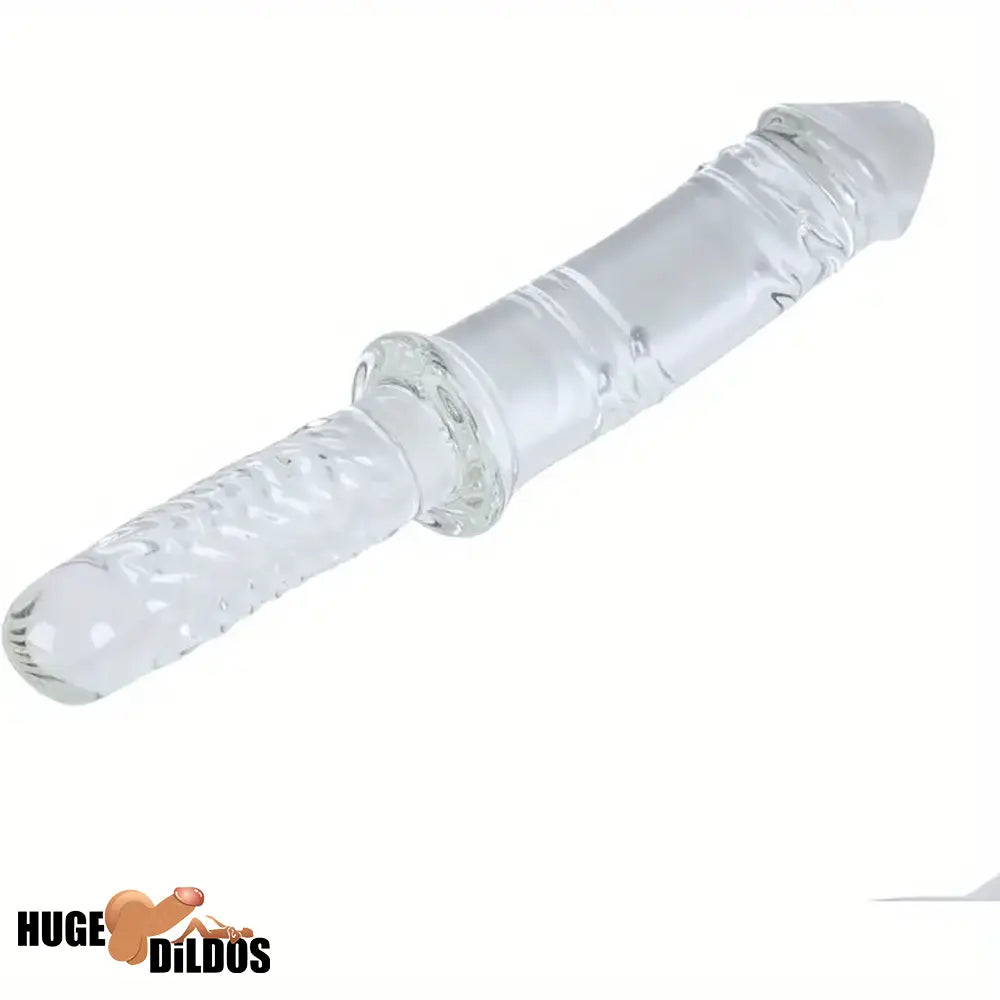 11.4in Realistic Clear Glass Crystal Dildo For Hands-Free G Spot Play Game