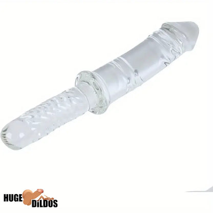 11.4in Realistic Clear Glass Crystal Dildo For Hands-Free G Spot Play Game