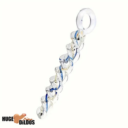 8.66in Spiral Texture Glass Dildo For Women Men Anal Vaginal Durable Sex Toy