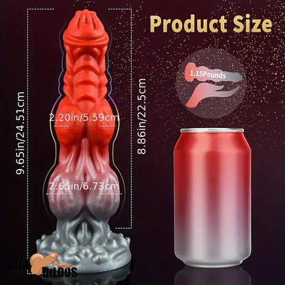 9.65in Lifelike Silicone Soft Glowing Fantasy Dildo For Anal Cock Expansion