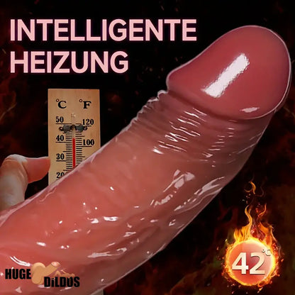 8.66in Silicone 4in1 Heating Thrusting Vibrating Rotation Sex Anal Dildo