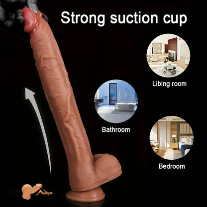 12.5in Realistic Lifelike Large Silicone Soft Dildo Female Sex Toy Indoor