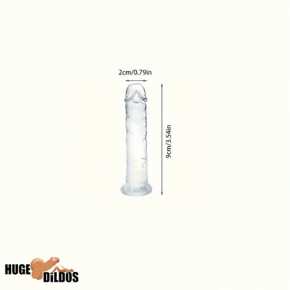 3.54in-9.84in Unisex Realistic Crystal Clear Dildo For Cock Women Sex Toy