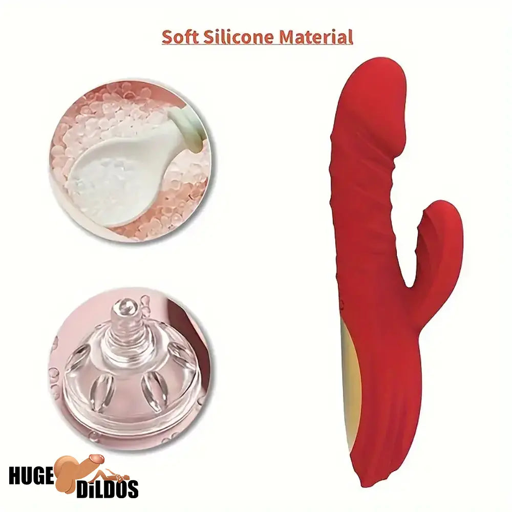 8.8in Heating Vibrating Soft Silicone Dildo Vibrator For Adult Women Sex