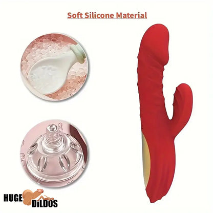 8.8in Heating Vibrating Soft Silicone Dildo Vibrator For Adult Women Sex