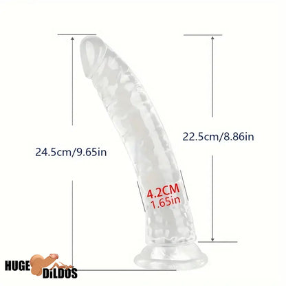 6.5in 7.68in 9.65in Clear Real Dildo For G-Spot Vaginal Anal Sex Stimulation