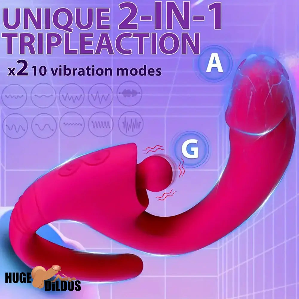8.6in Auto Vibrating Impacting Big Dildo BDSM Sex Toy For Women Men