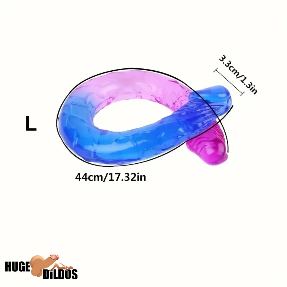 12.6in 17.32in Gradient Color Big Double Heads Dildo For G-Spot Vagina