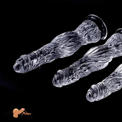 9.5in 10.7in 11.8in Clear Crystal Huge Animal Dildo For Love Cock Sex Toy